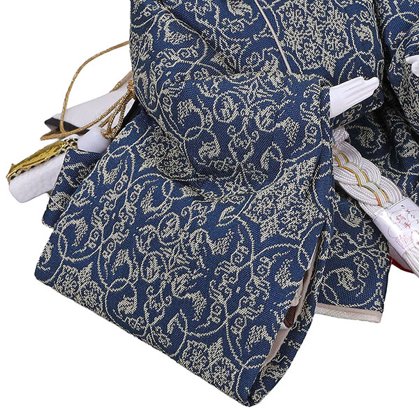 平安豊久　 雛人形　ゆか 芥子親王 平飾り モカ 二曲刺繍屏風　詳細画像