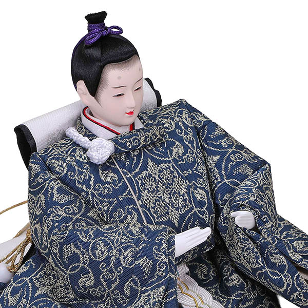 平安豊久　 雛人形　ゆか 芥子親王 平飾り モカ 二曲刺繍屏風　詳細画像