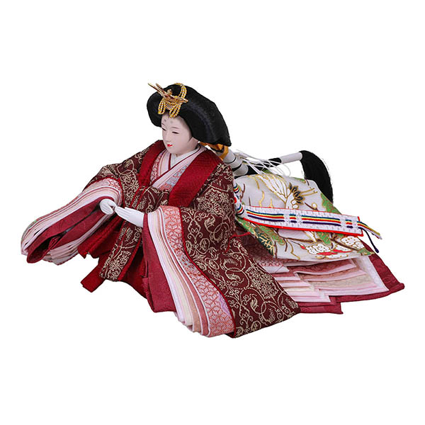 平安豊久　 雛人形　ゆか 芥子親王 平飾り モカ 二曲刺繍屏風　詳細画像