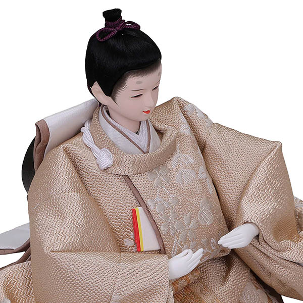 平安豊久　 雛人形　ことは 芥子親王 平飾り LED灯付 泥金紅白南天衝立　詳細画像