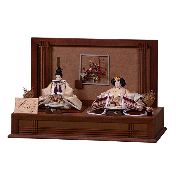 ことは 芥子親王 平飾り LED灯付 泥金紅白南天衝立