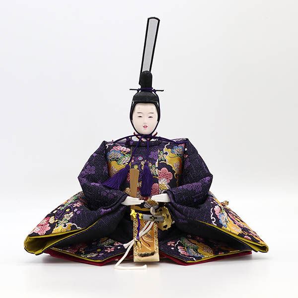 久月　 雛人形　段織 衣裳着 十番親王 小三五官女 五人飾り 木製 三段飾り　詳細画像