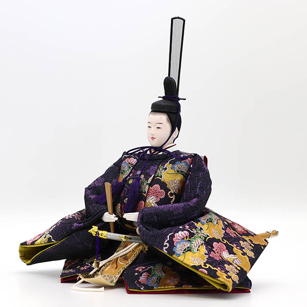 久月　 雛人形　段織 衣裳着 十番親王 小三五官女 五人飾り 木製 三段飾り　詳細画像