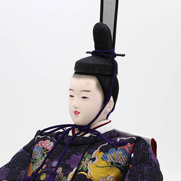久月　 雛人形　段織 衣裳着 十番親王 小三五官女 五人飾り 木製 三段飾り　詳細画像