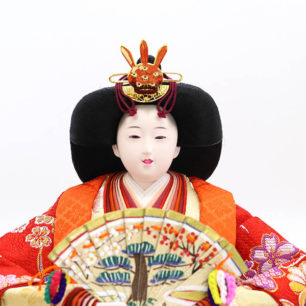 久月　 雛人形　段織 衣裳着 十番親王 小三五官女 五人飾り 木製 三段飾り　詳細画像