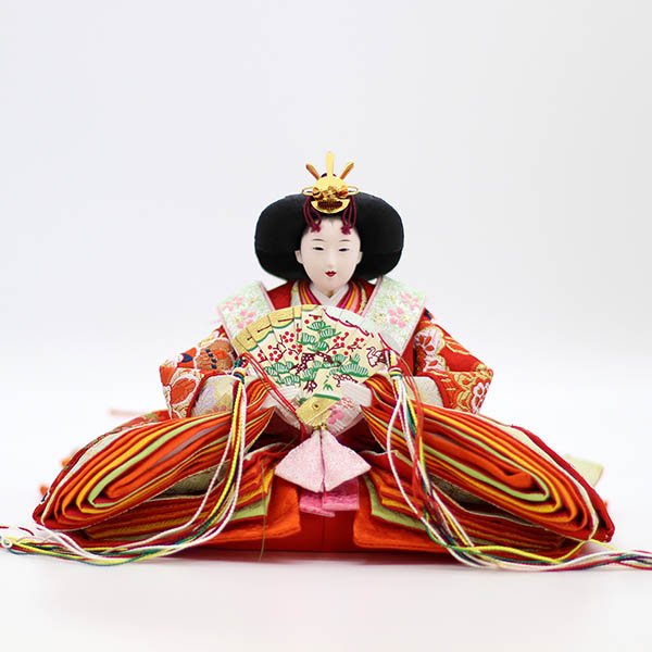 久月　 雛人形　衣裳着 毛せん 小十番親王 小三五官女 五人飾り 三段飾り　詳細画像