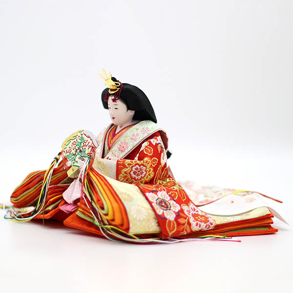 久月　 雛人形　衣裳着 毛せん 小十番親王 小三五官女 五人飾り 三段飾り　詳細画像