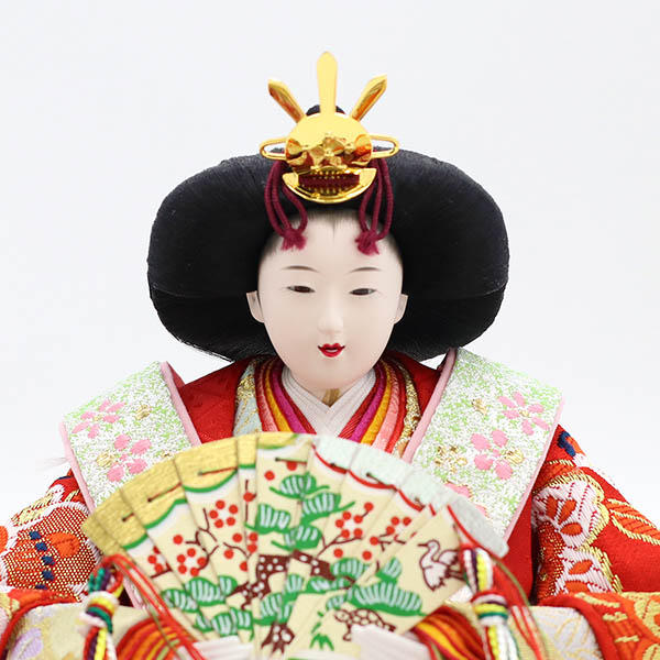 久月　 雛人形　衣裳着 毛せん 小十番親王 小三五官女 五人飾り 三段飾り　詳細画像