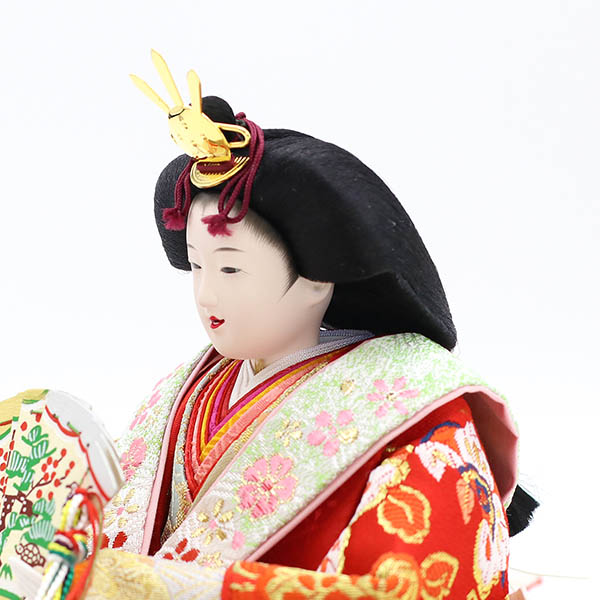 久月　 雛人形　衣裳着 毛せん 小十番親王 小三五官女 五人飾り 三段飾り　詳細画像