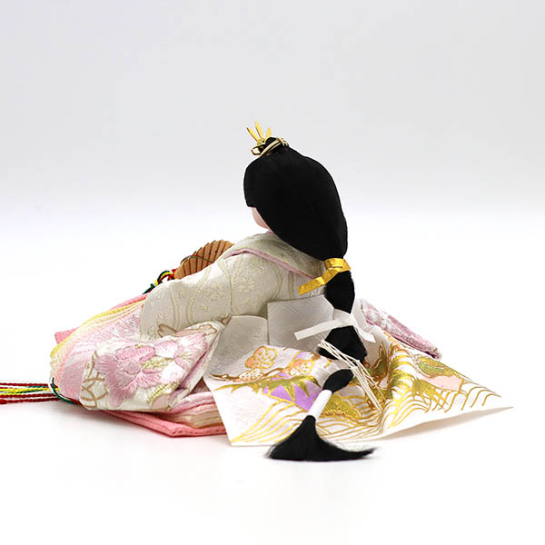 久月　 雛人形　刺繍 衣裳着 小芥子親王 平飾り 白木 木目　詳細画像