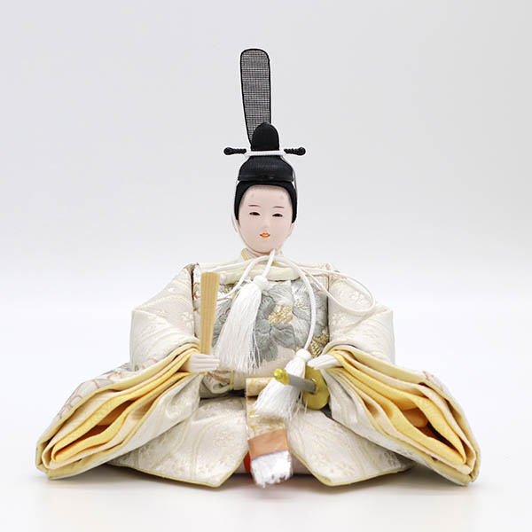 久月　 雛人形　刺繍 衣裳着 小芥子親王 平飾り 白木 木目　詳細画像