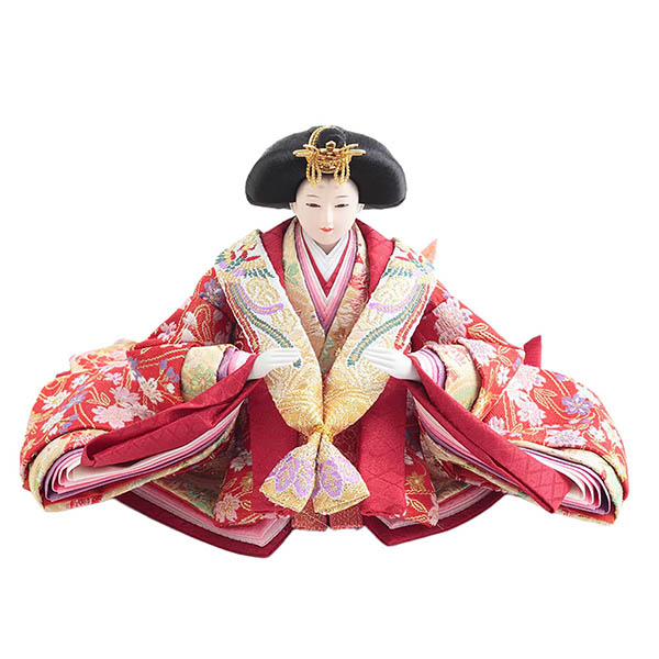 久月　 雛人形　衣裳着 小三五親王 小芥子官女 五人飾り 収納三段飾り　詳細画像