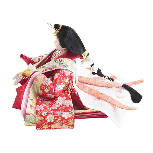 久月　 雛人形　衣裳着 小三五親王 小芥子官女 五人飾り 収納三段飾り　詳細画像