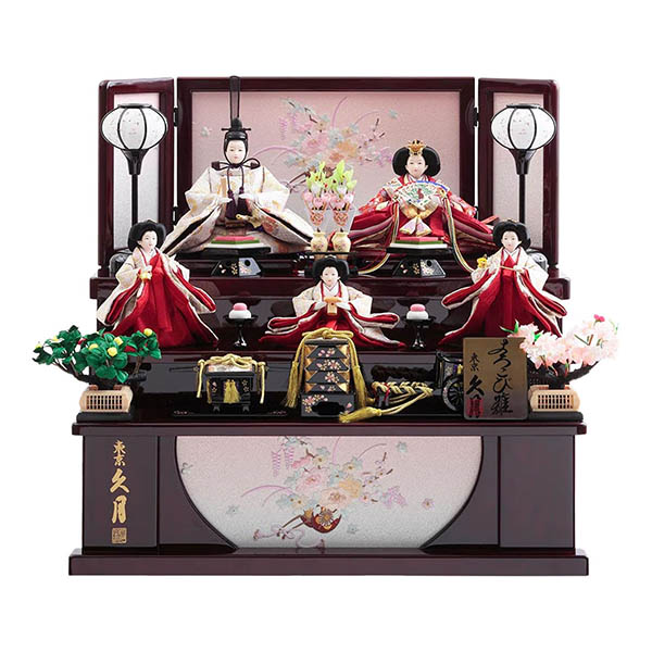 衣裳着 小三五親王 小芥子官女 五人飾り 収納三段飾り 【D-27/6HR-N51】