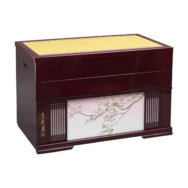 久月　 雛人形　皇雅雛 西陣織金襴 衣裳着 三五親王 芥子官女 五人飾り 収納三段飾り 引き出し式収納箱　詳細画像