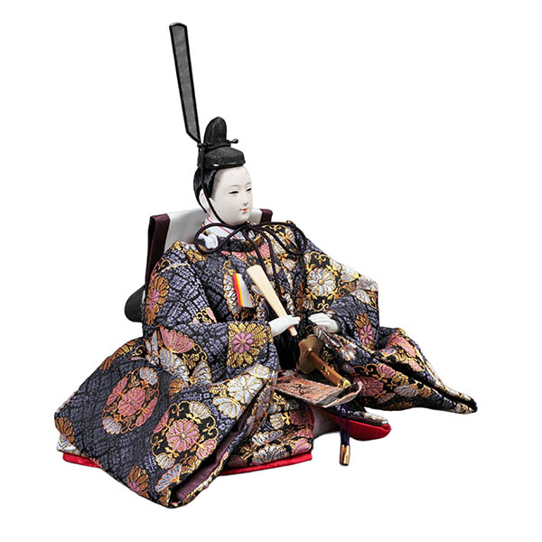 久月　 雛人形　皇雅雛 西陣織金襴 衣裳着 三五親王 芥子官女 五人飾り 収納三段飾り 引き出し式収納箱　詳細画像