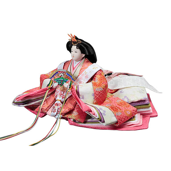 久月　 雛人形　皇雅雛 西陣織金襴 衣裳着 三五親王 芥子官女 五人飾り 収納三段飾り 引き出し式収納箱　詳細画像