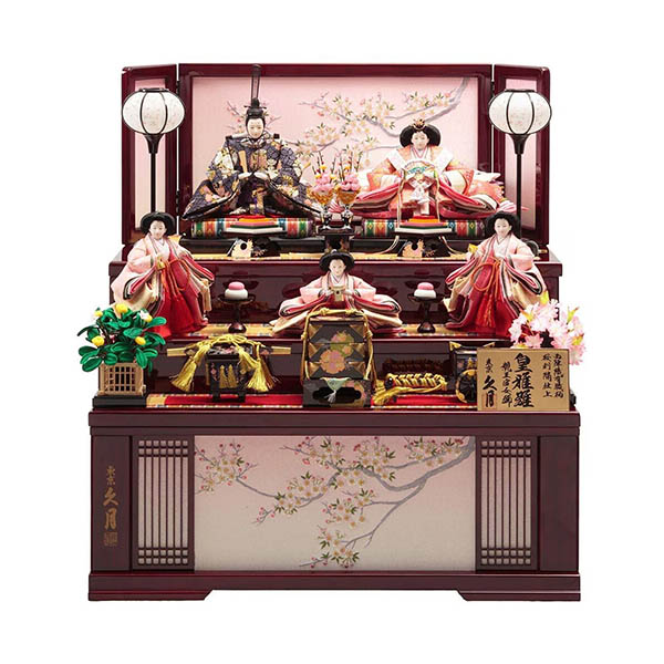 皇雅雛 西陣織 三五親王 芥子官女 収納三段飾り 引き出し式収納箱【D-30/73HR-N53-Z】