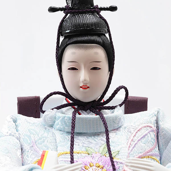 久月　 雛人形　銘木 檜 刺繍 衣裳着 芥子親王 柳官女 五人飾り 収納三段飾り 引き出し式収納箱　詳細画像