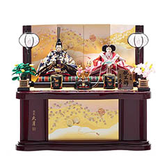 雛人形: 西陣織金襴 衣裳着 三五親王 収納親王飾り 【D-19】