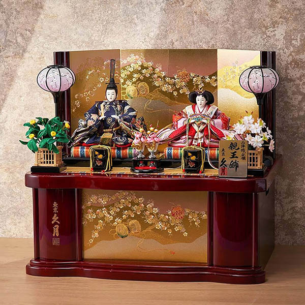 久月　 雛人形　西陣織金襴 衣裳着 三五親王 収納親王飾り　詳細画像