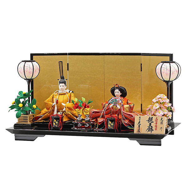 雛人形 久月 光園作 正絹有職 黄櫨染 衣裳着 小三五親王 平飾り 久月監製 詳細画像 久月 雛人形 光園作 正絹有職 黄櫨染 衣裳着 小三五親王 平飾り 久月監製 詳細画像