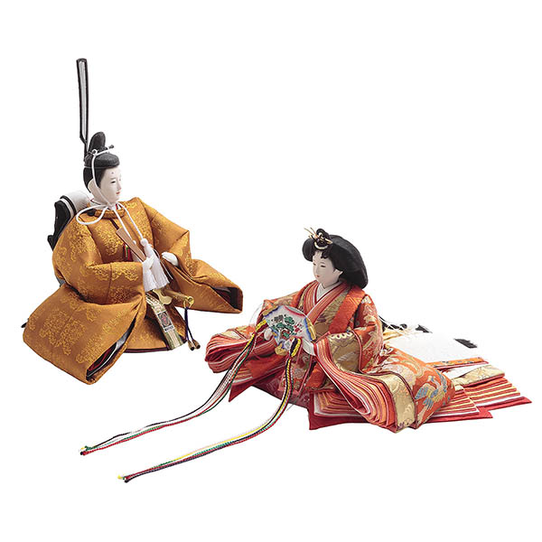 雛人形 久月 光園作 正絹有職 黄櫨染 衣裳着 小三五親王 平飾り 久月監製 詳細画像 久月 雛人形 光園作 正絹有職 黄櫨染 衣裳着 小三五親王 平飾り 久月監製 詳細画像