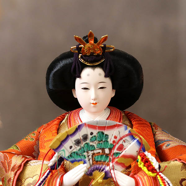 雛人形 久月 光園作 正絹有職 黄櫨染 衣裳着 小三五親王 平飾り 久月監製 詳細画像 久月 雛人形 光園作 正絹有職 黄櫨染 衣裳着 小三五親王 平飾り 久月監製 詳細画像