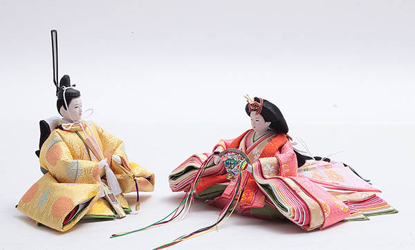 久月　 雛人形　光園作 衣裳着 小三五親王 平飾り 花がすみ 久月監製　詳細画像