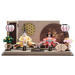 雛人形: 光園作 衣裳着 小三五親王 平飾り 花がすみ 久月監製 【D-40】