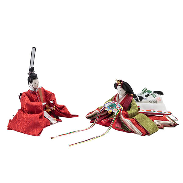 雛人形 久月 清水久遊作 正絹唐織 衣裳着 三五親王 平飾り 久月監製 詳細画像 久月 雛人形 清水久遊作 正絹唐織 衣裳着 三五親王 平飾り 久月監製 詳細画像