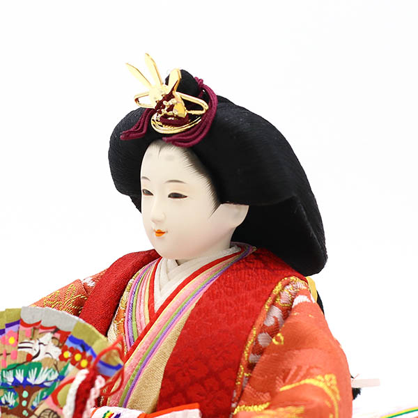 久月　 雛人形　久月作 平安三賢女付 雛の詩 衣裳着 収納三段飾り 京十番親王 芥子官女 五人 駿河古典蒔絵 引き出し式収納箱　詳細画像