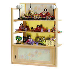 雛人形: 久月作 平安三賢女 歌人付 雛の詩 衣裳着 三五親王 芥子五人 七人揃い 三段飾り 【D-1】