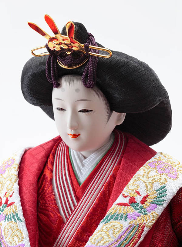 久月　 雛人形　久月作 平安三賢女 歌人付 雛の詩 段織 衣裳着 小十番親王 小三五五人 七人揃い 四段飾り 簡単組み立て 駿河古典蒔絵　詳細画像