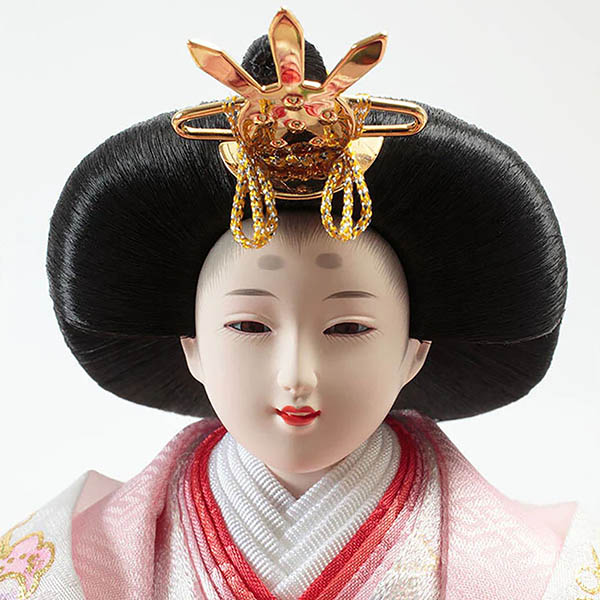 雛人形 久月 衣裳着 ケース入り 親王飾り 小三五親王 茶木目 花刺繍 アクリルケース 詳細画像 久月 雛人形 衣裳着 ケース入り 親王飾り 小三五親王 茶木目 花刺繍 アクリルケース 詳細画像