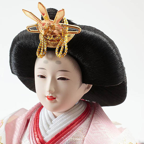 雛人形 久月 衣裳着 ケース入り 親王飾り 小三五親王 茶木目 花刺繍 アクリルケース 詳細画像 久月 雛人形 衣裳着 ケース入り 親王飾り 小三五親王 茶木目 花刺繍 アクリルケース 詳細画像