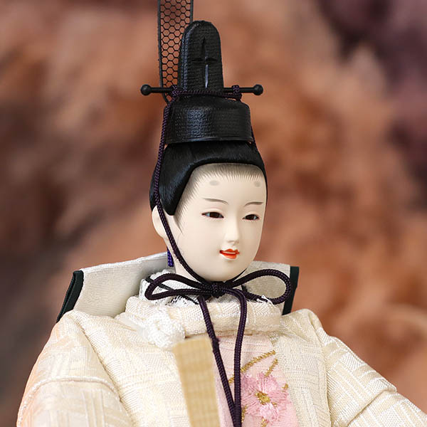 久月　 雛人形　衣裳着 ケース入り 親王飾り 芥子親王 花飾り アクリルケース　詳細画像