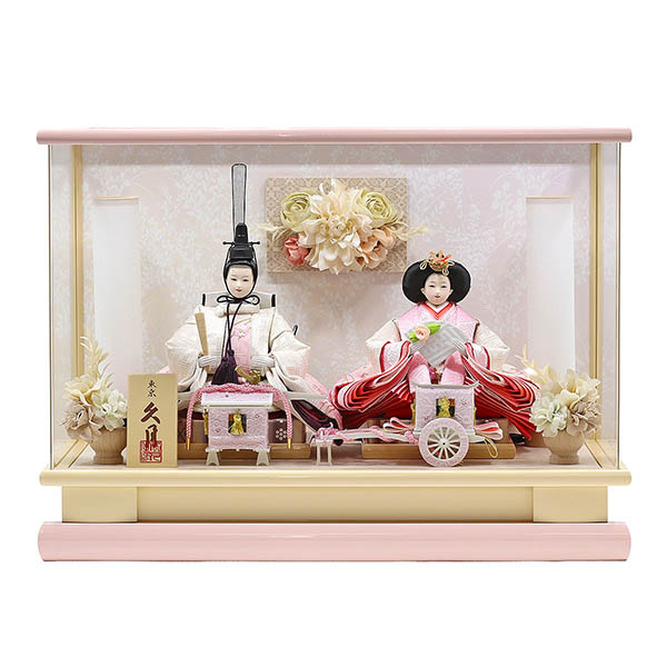 衣裳着 ケース入り 親王飾り 芥子親王 花飾り アクリルケース 【D-103】