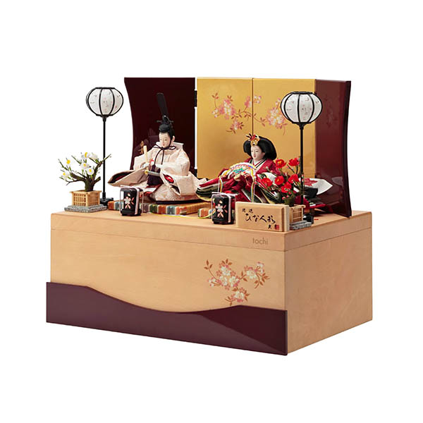 久月　 雛人形　銘木 栃 衣裳着 小芥子親王 収納親王飾り　詳細画像