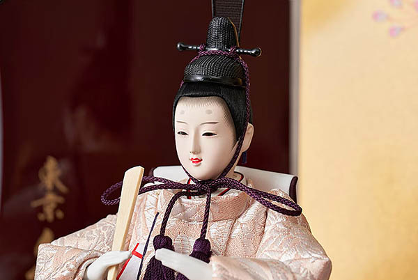 久月　 雛人形　銘木 栃 衣裳着 小芥子親王 収納親王飾り　詳細画像