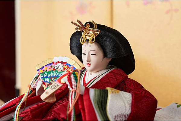 久月　 雛人形　銘木 栃 衣裳着 小芥子親王 収納親王飾り　詳細画像