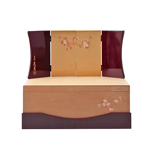 久月　 雛人形　銘木 栃 衣裳着 小芥子親王 収納親王飾り　詳細画像