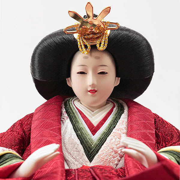 久月　 雛人形　銘木 栃 衣裳着 小芥子親王 収納親王飾り　詳細画像