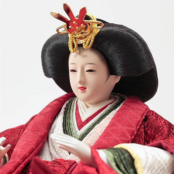 久月　 雛人形　銘木 栃 衣裳着 小芥子親王 収納親王飾り　詳細画像