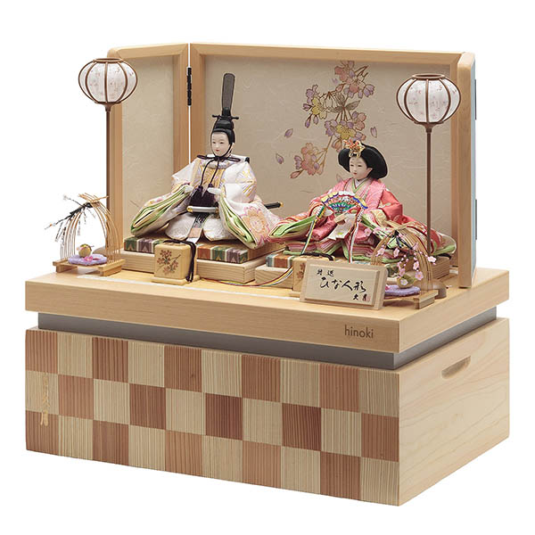 久月　 雛人形　銘木 檜 衣裳着 小芥子親王 収納親王飾り　詳細画像