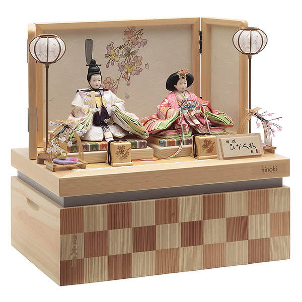 久月　 雛人形　銘木 檜 衣裳着 小芥子親王 収納親王飾り　詳細画像