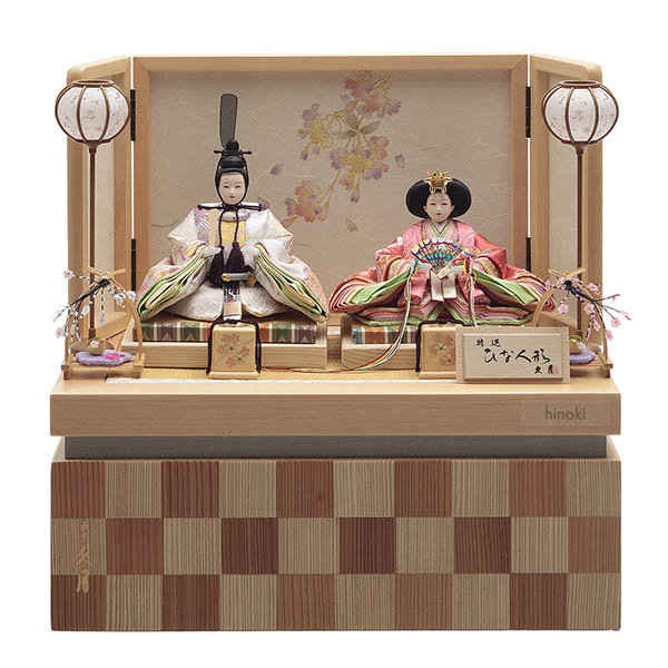 銘木 檜 衣裳着 小芥子親王 収納親王飾り 【D-16】