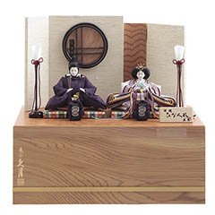 雛人形: 着付 光園 銘木 屋久杉 衣裳着 柳親王 収納親王飾り 【D-17】