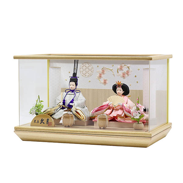 久月　 雛人形　久月 衣裳着 ケース入り 親王飾り 小芥子親王 アクリルケース飾り　詳細画像