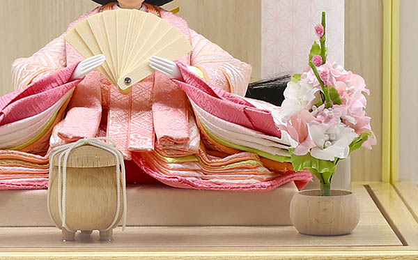 久月　 雛人形　久月 衣裳着 ケース入り 親王飾り 小芥子親王 アクリルケース飾り　詳細画像